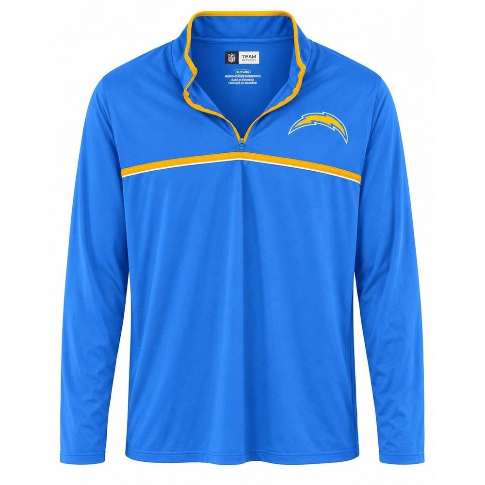 NFL Team Apparel Los Angeles Chargers Quarter Zip Pullover Blue XL Mens